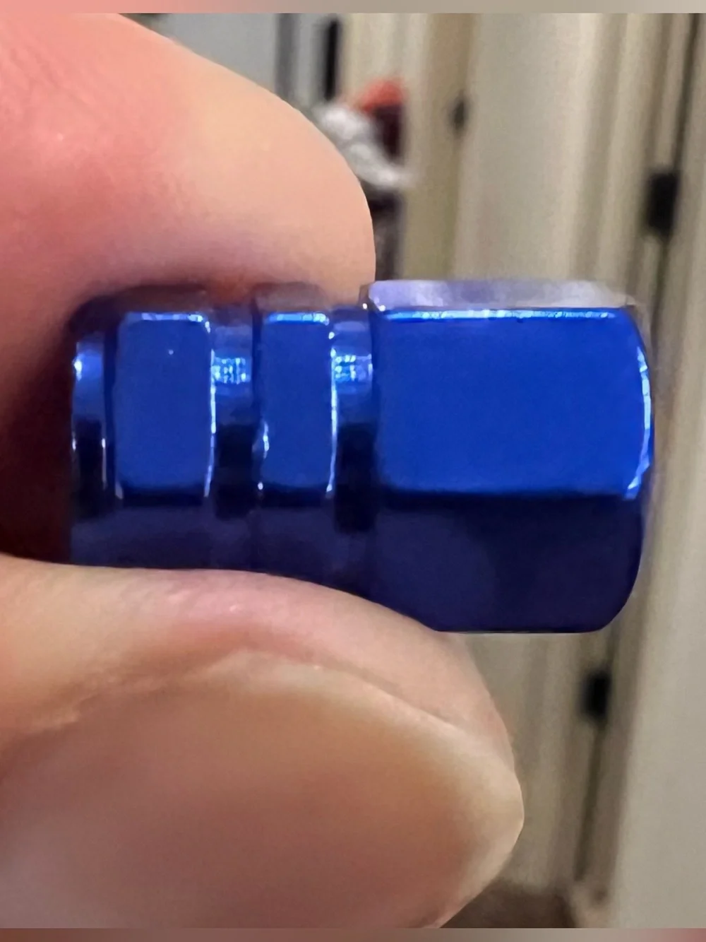 BMW ///M SERIES Blue & Black Tire Valve Stem Caps - (4)